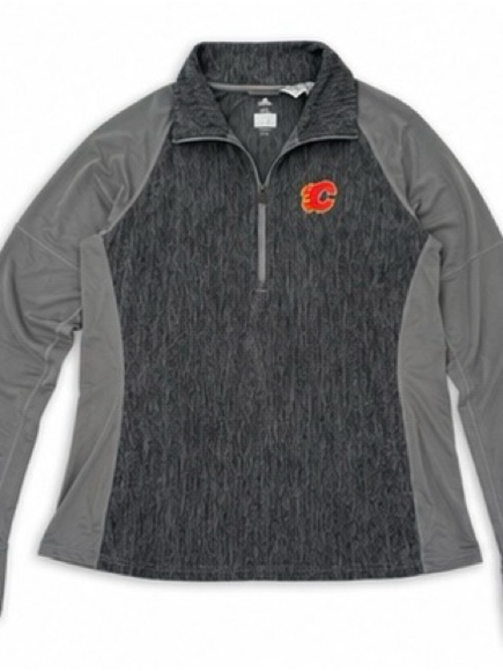 🏒 Adidas Calgary Flames Climalite 1/4 Zip Pullover | Women’s XL  | NHL